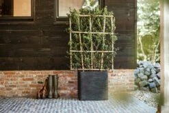 Capi Plantenbak Vierkant Nature Rib NL - L50 X B50 X H50cm - Zwart -Ingemaakte Serie Winkel pot vierkant rib nl 50x50x50 zwart plantenbak 7 8