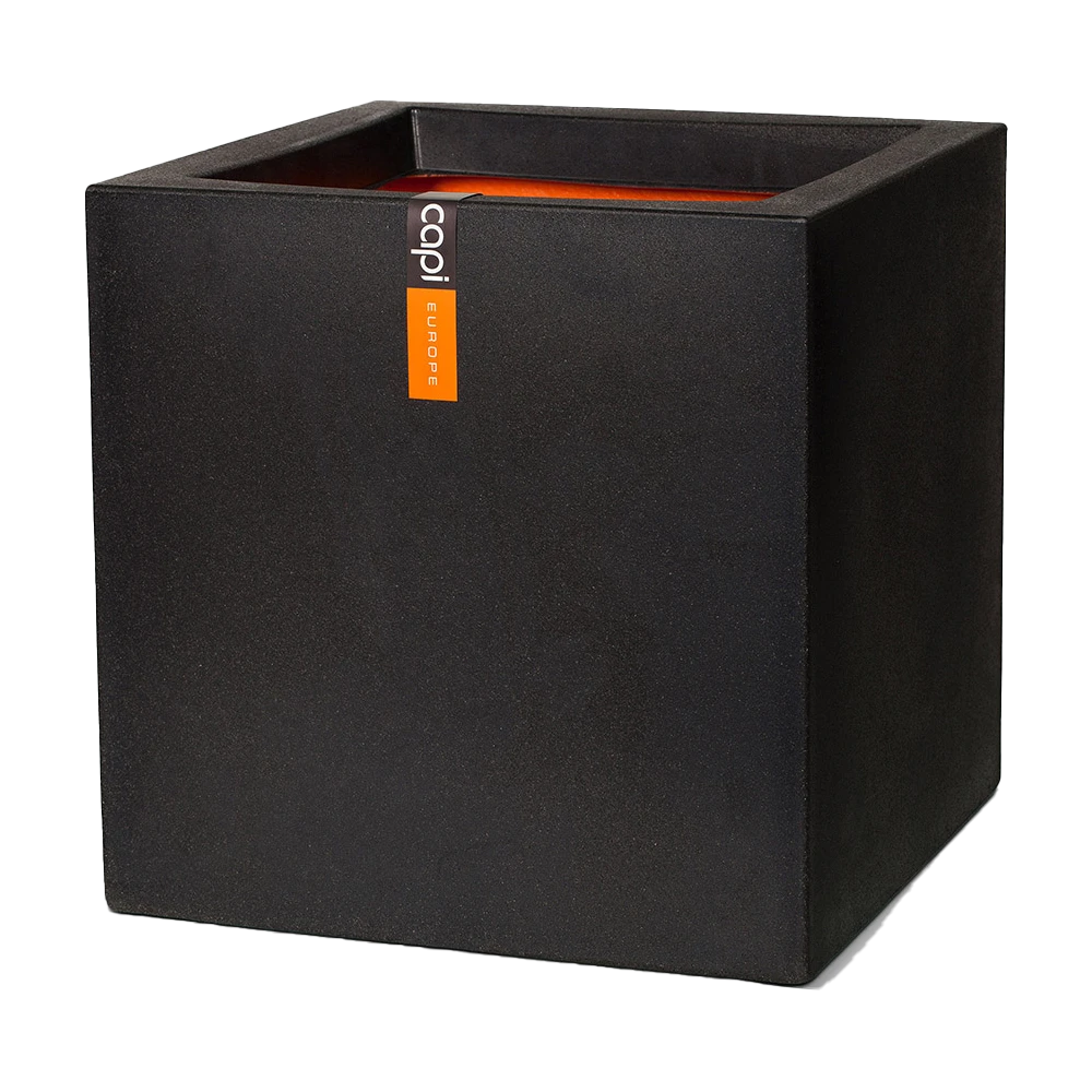 Capi Plantenbak vierkant Urban Smooth NL - l40 x b40 x h40cm - Zwart Capi Plantenbak Vierkant Urban Smooth NL - L40 X B40 X H40cm - Zwart -Ingemaakte Serie Winkel