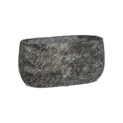 Bloempot Thomas Ovaal - L24 X B14 X H12cm - Antraciet