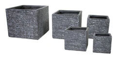 Plantenbak Utah Cubi - L56 X B56 X H46cm - Donkergrijs -Ingemaakte Serie Winkel utah cubi graphite w55h46 plantenbak 6 8