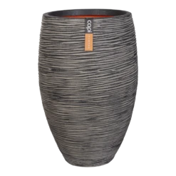 Capi Bloempot Hoog Nature Elegant Deluxe Rib NL - D56 X H84cm - Antraciet