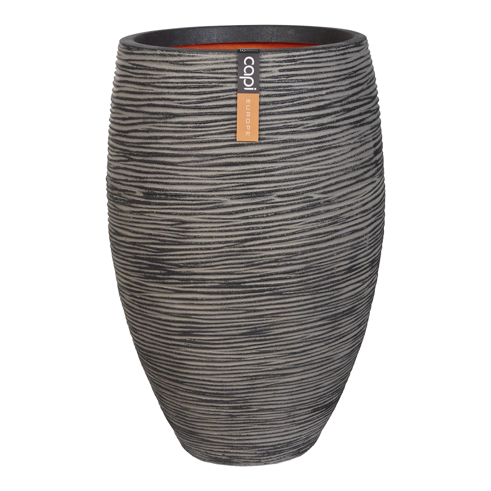 Capi Bloempot hoog Nature Elegant Deluxe Rib NL - d56 x h84cm - Antraciet Capi Bloempot Hoog Nature Elegant Deluxe Rib NL - D56 X H84cm - Antraciet -Ingemaakte Serie Winkel