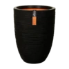 Capi Bloempot Nature Elegant Rib NL - D34 X H46cm - Zwart -Ingemaakte Serie Winkel vaas elegant laag rib nl 36x47 zwart bloempot 1 4