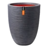 Capi Bloempot Nature Elegant Rib NL - D46 X H58cm - Donkergrijs -Ingemaakte Serie Winkel vaas elegant laag rib nl donkergrijs bloempot 1 4 1