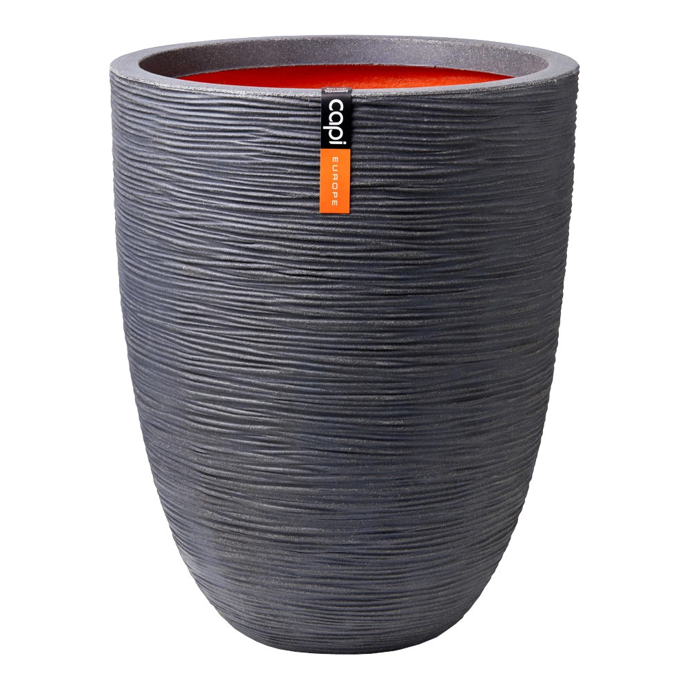Capi Bloempot Nature Elegant Rib NL - d46 x h58cm - Donkergrijs Capi Bloempot Nature Elegant Rib NL - D46 X H58cm - Donkergrijs -Ingemaakte Serie Winkel vaas elegant laag rib nl donkergrijs bloempot 1 4 1