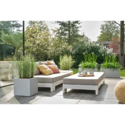 Elho Vivo Next Vierkant Wielen 30cm - Warm Grijs -Ingemaakte Serie Winkel vivo next vierkant wielen 30cm warm grijs 7 1